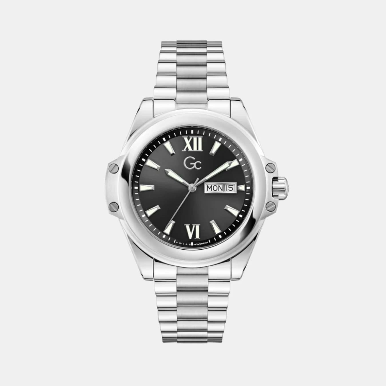 Bolt Men's Quartz Black Dial Analog Stainless Steel Watch Z60003G2