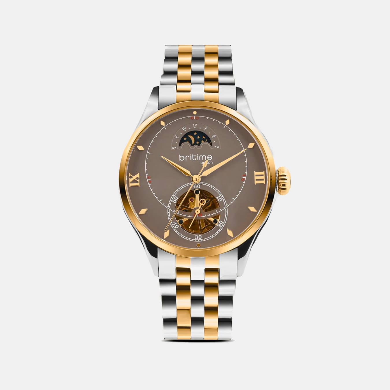 Men's Automatic Brown Dial Analog Metal Watch 479-M31505