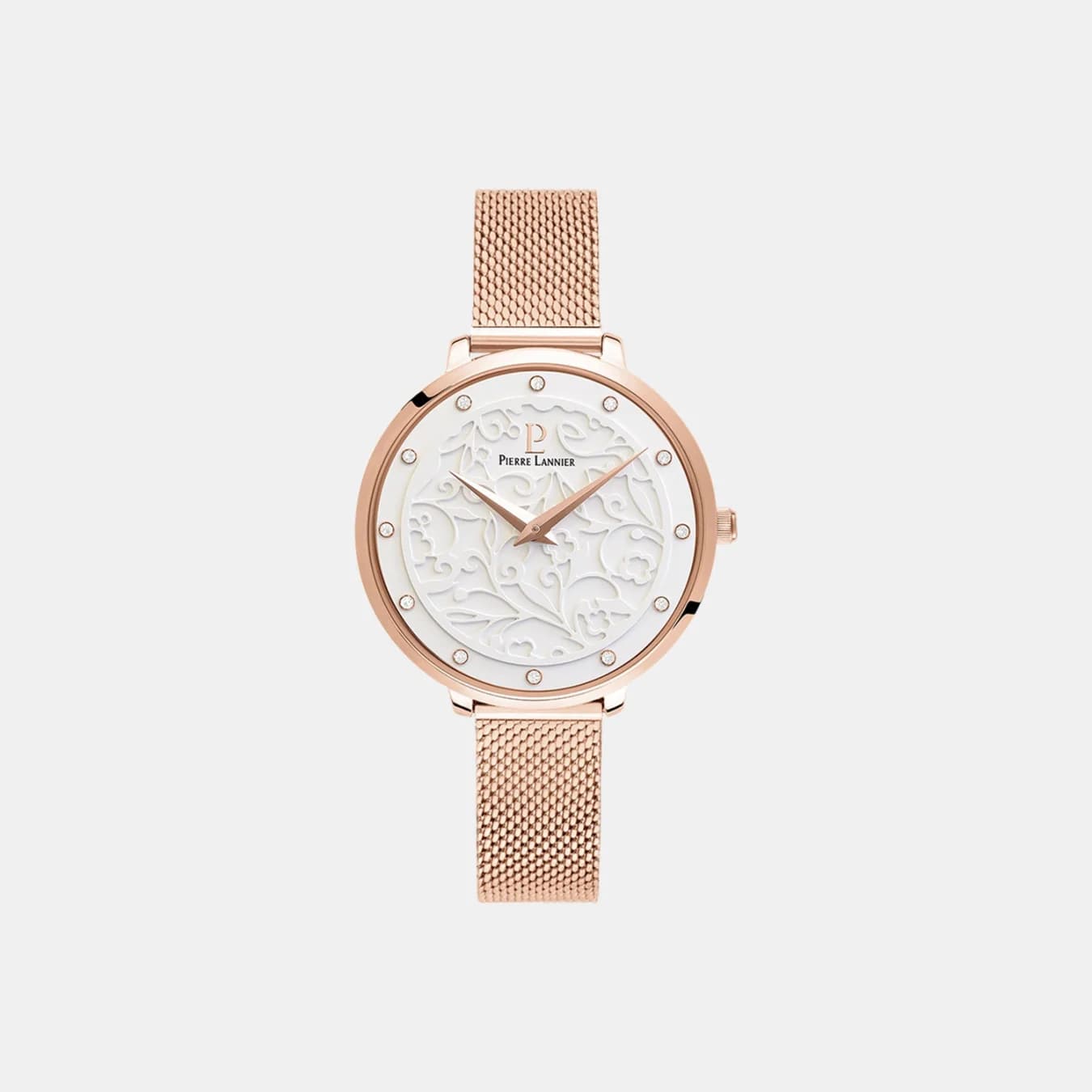 Eolia Women's Quartz White Dial Analog Mesh Watch 039L908