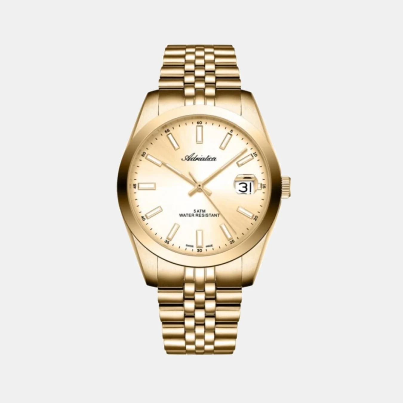 Men's Quartz Gold Dial Analog Stainless Steel Watch A1299.1111Q