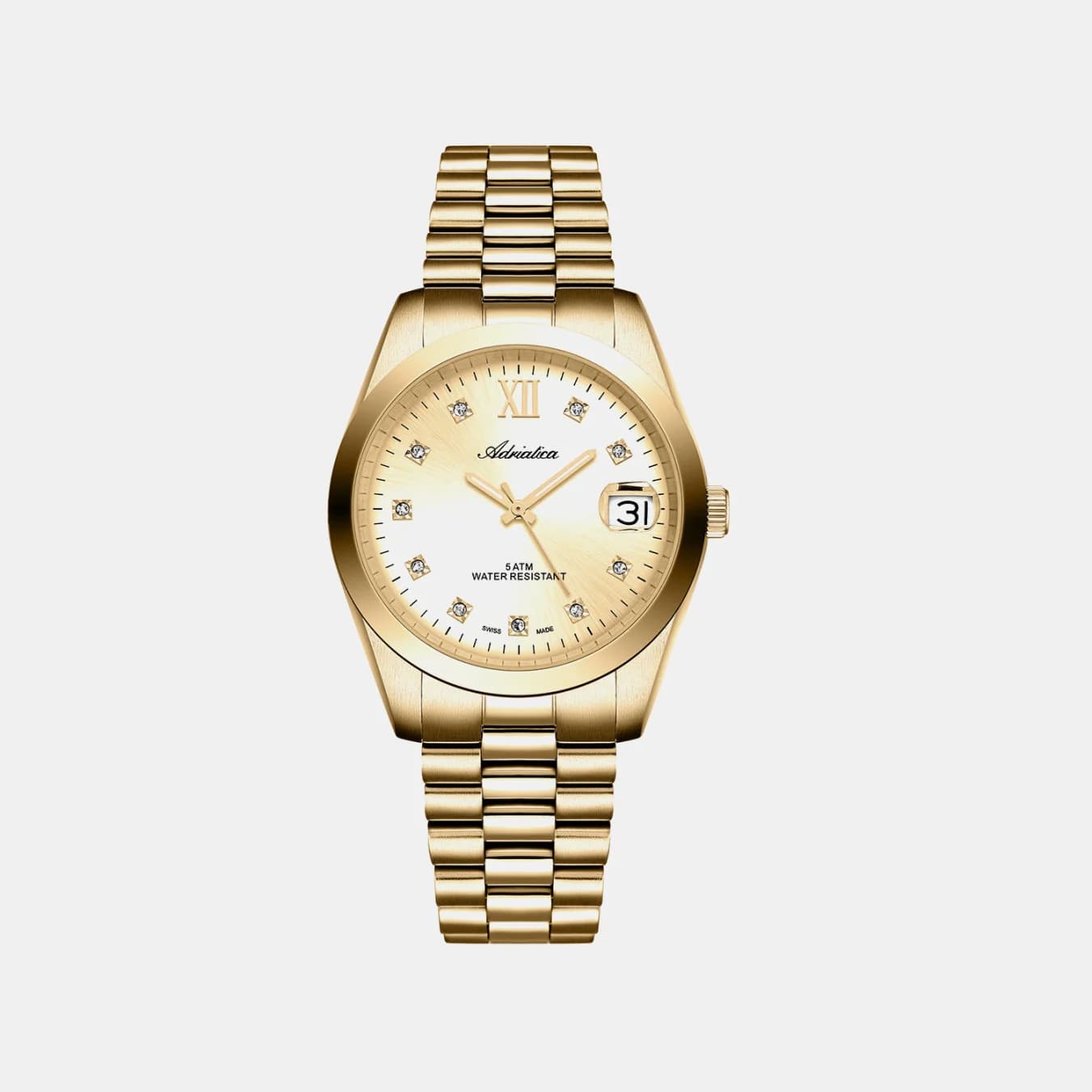 Pairs Women's Quartz Champagne Dial Analog Stainless Steel Watch A3199.1181Q
