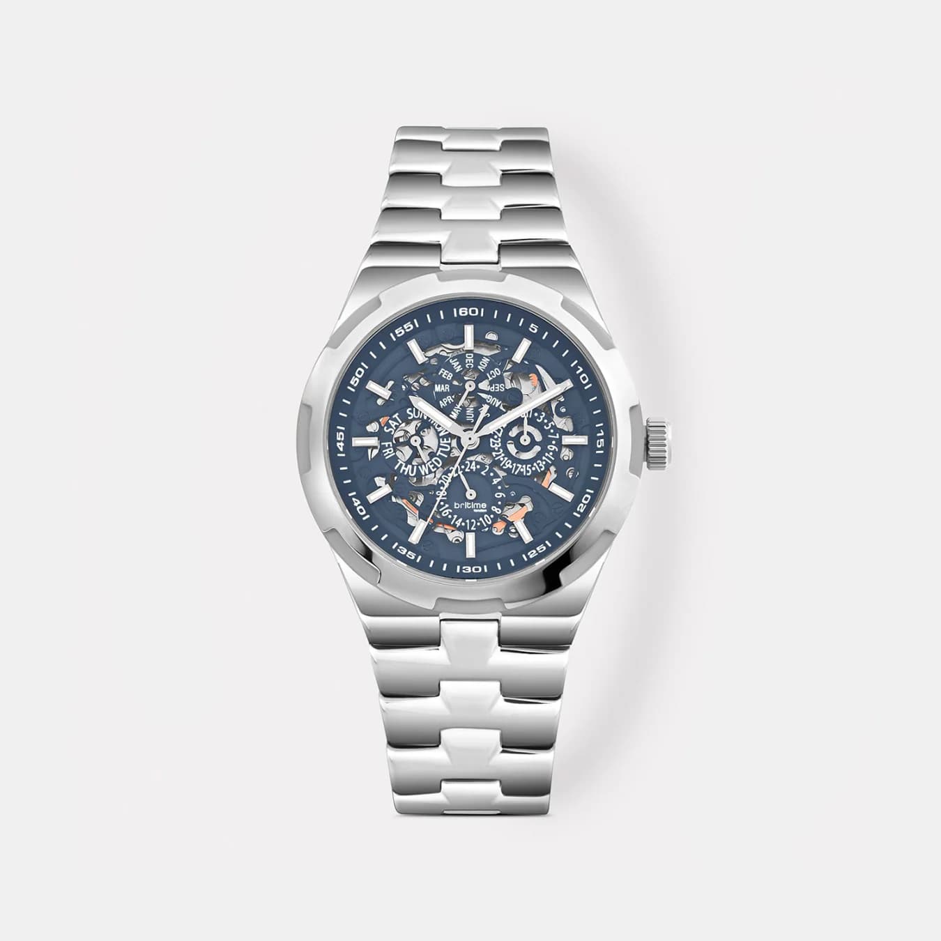 Atlas Men's Automatic Blue Dial Multi-Function Steel Watch 815-M10501