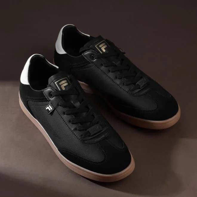 Men's Black Sports Lace-Up Low-Top Sneakers