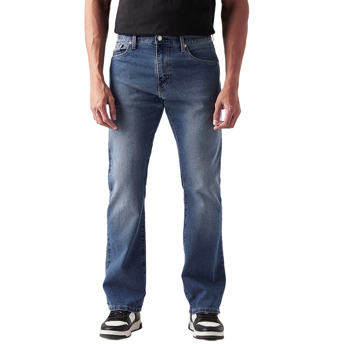 Men's Blue Casual Solid Mid Rise Jeans
