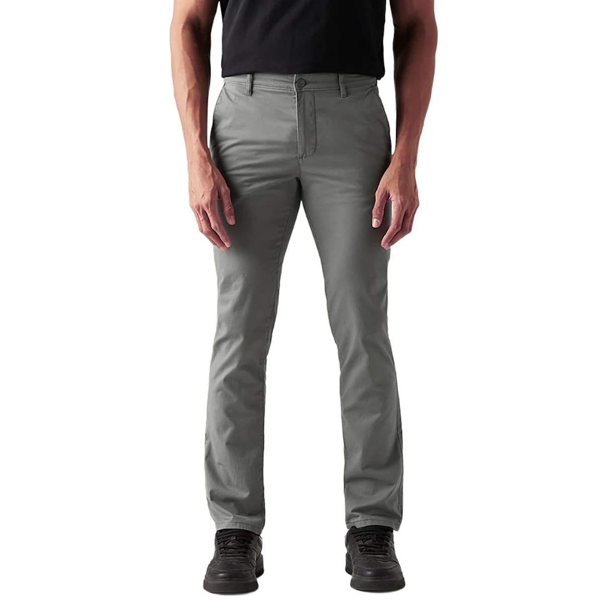 Men's 511 Grey Casual Solid Mid Rise Chinos