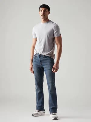 Men's 505 Blue Casual Solid Mid Rise Jeans