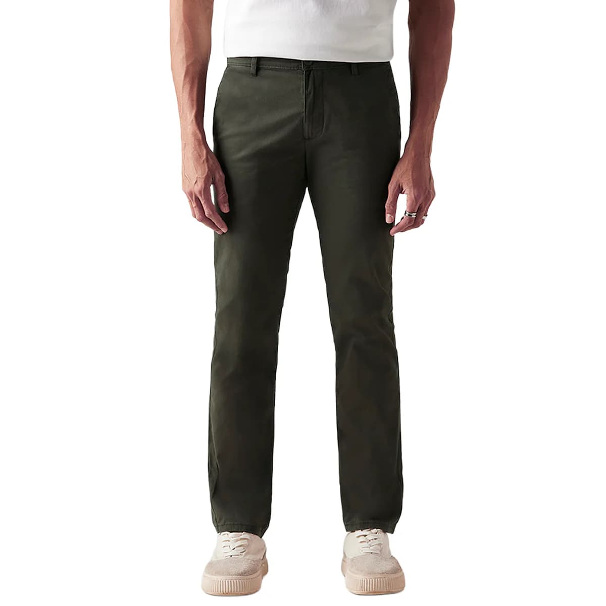 Men's 511 Green Casual Solid Mid Rise Chinos