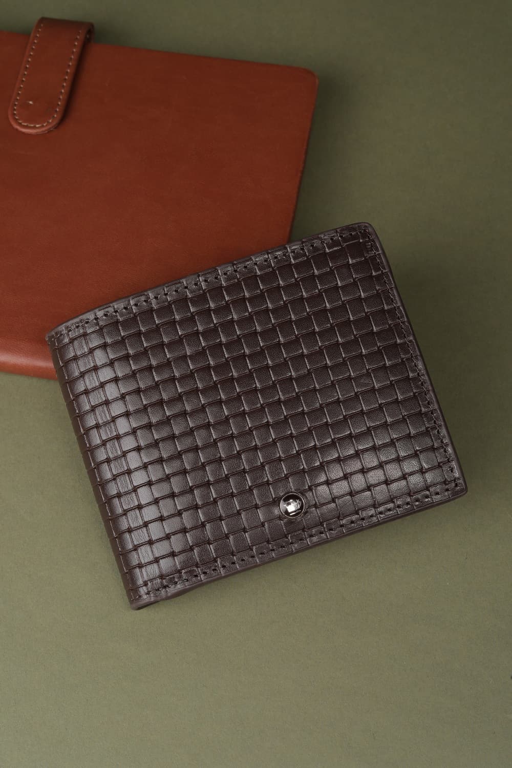 Men's Brown Textured Leather Wallet
