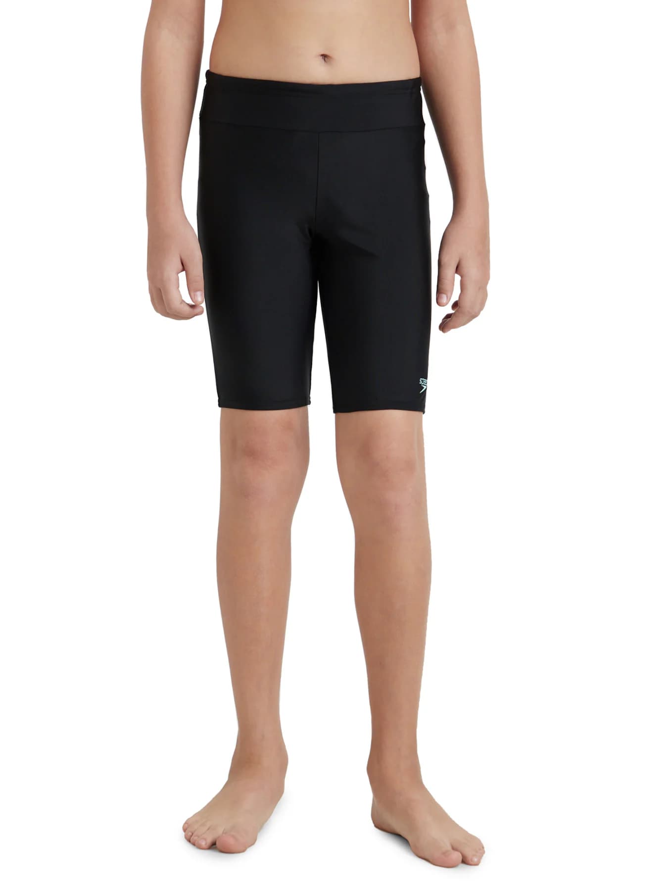 Boys Black Sport Solid Swimwear Short