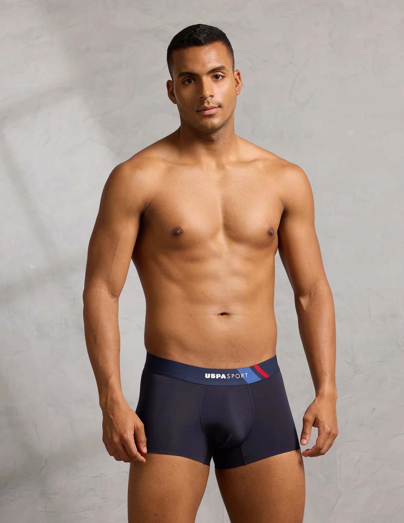 Men's Navy Regular Fit Mid Rise Trunks
