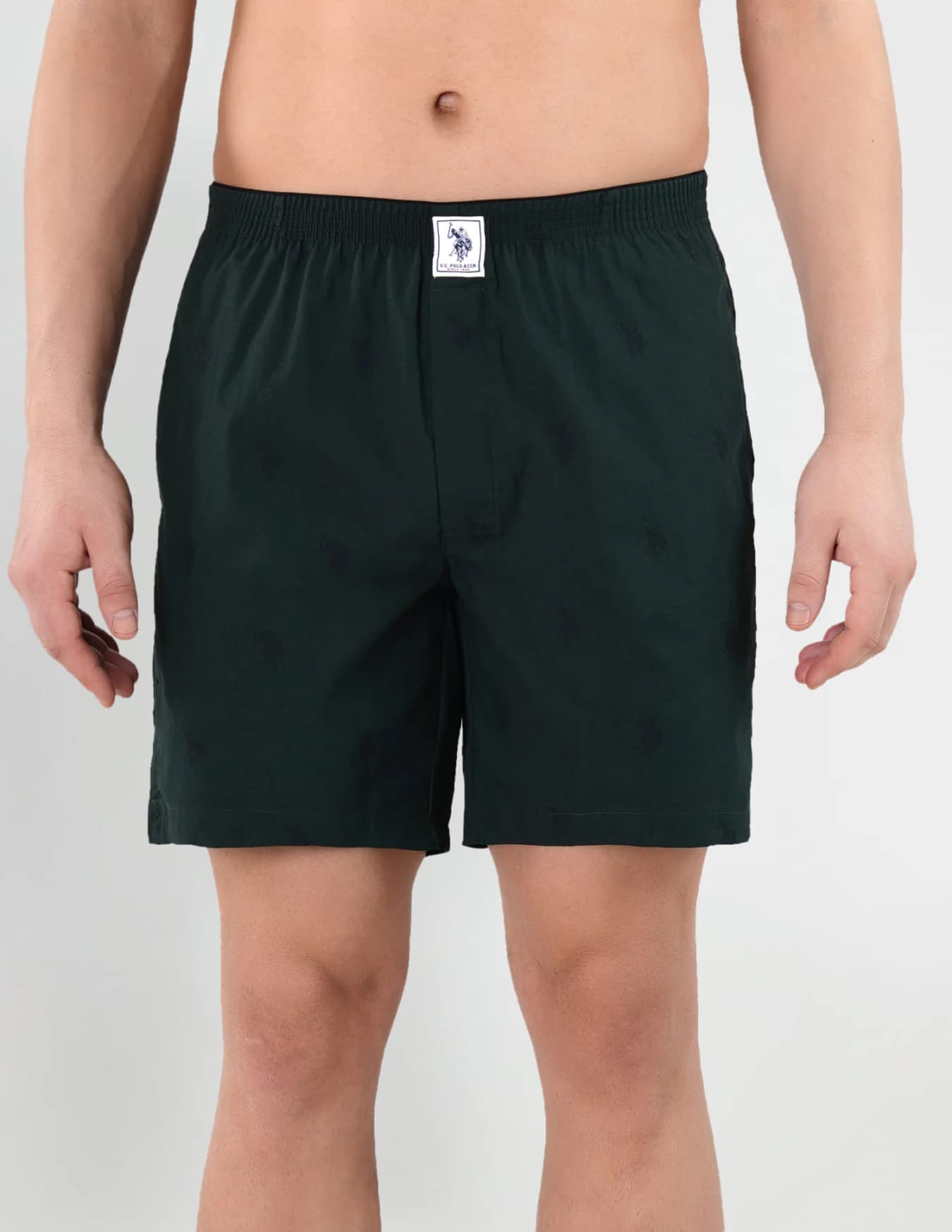 Men's Green Regular Fit Mid Rise Boxers