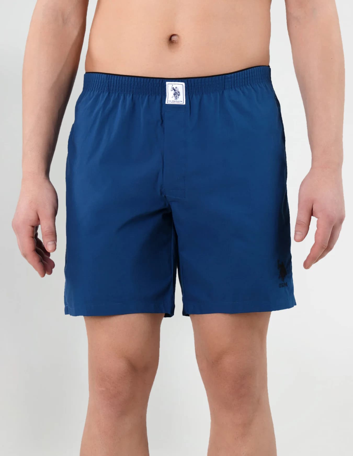 Men's Blue Regular Fit Mid Rise Boxers
