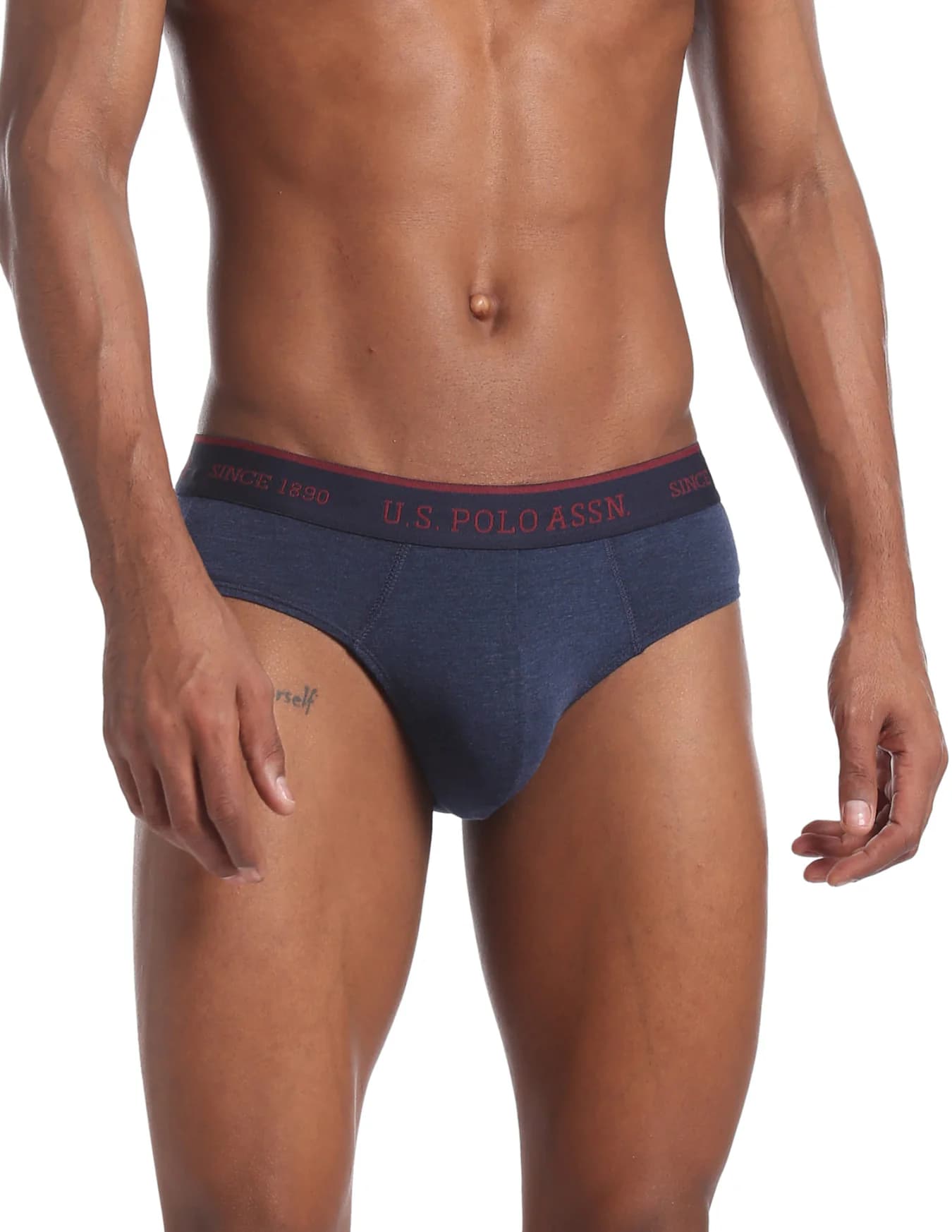 Men's Navy Regular Fit Mid Rise Briefs