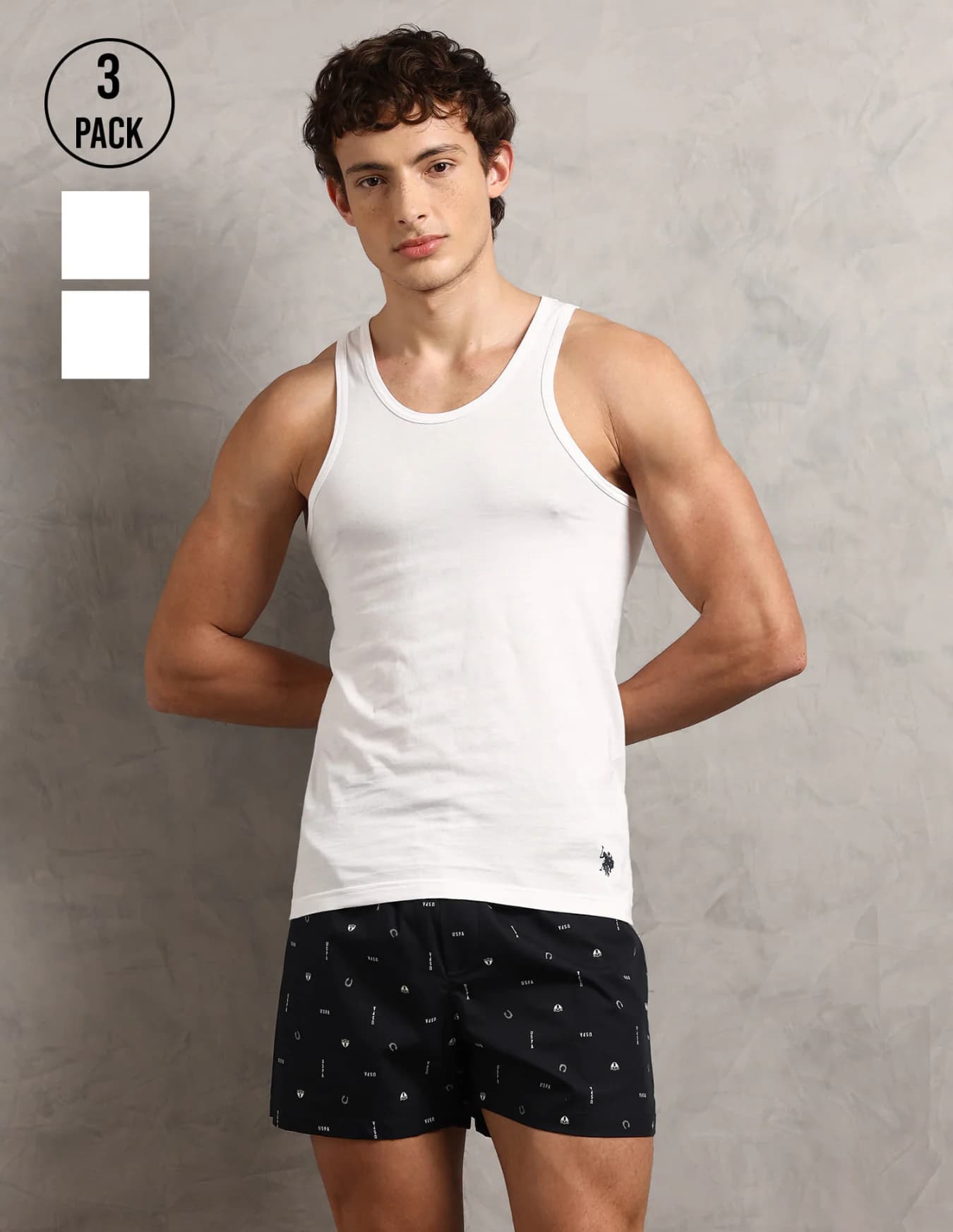 Men's White Regular Fit Sleeveless Scoop Neck Innerwear Cotton Vest - Pack 0f 3