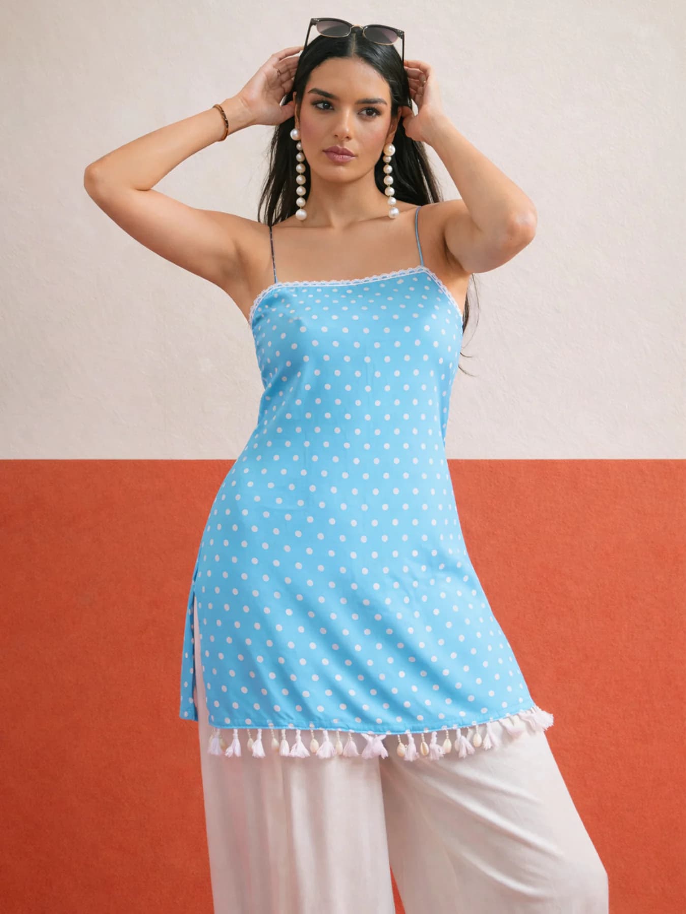Women's Blue Festive Sleeveless Kurta Set