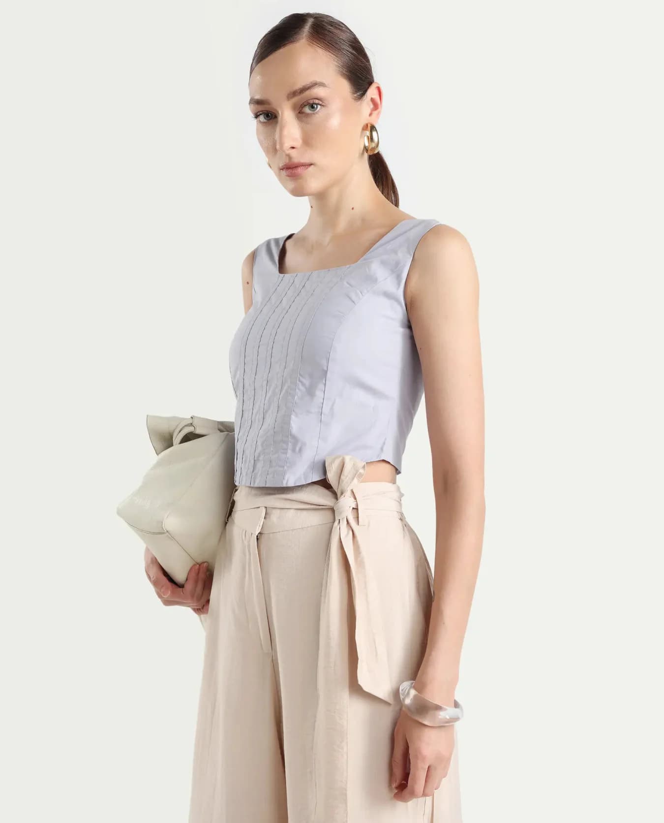 Women's Blue Casual Solid Regular Fit Top
