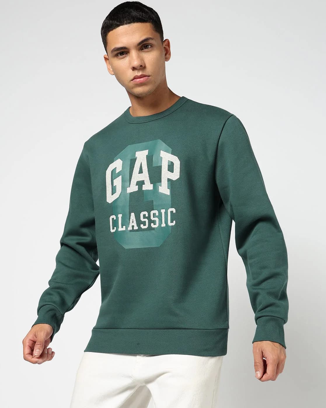 Men's Green Casual Regular Fit Full Sleeves Sweatshirt