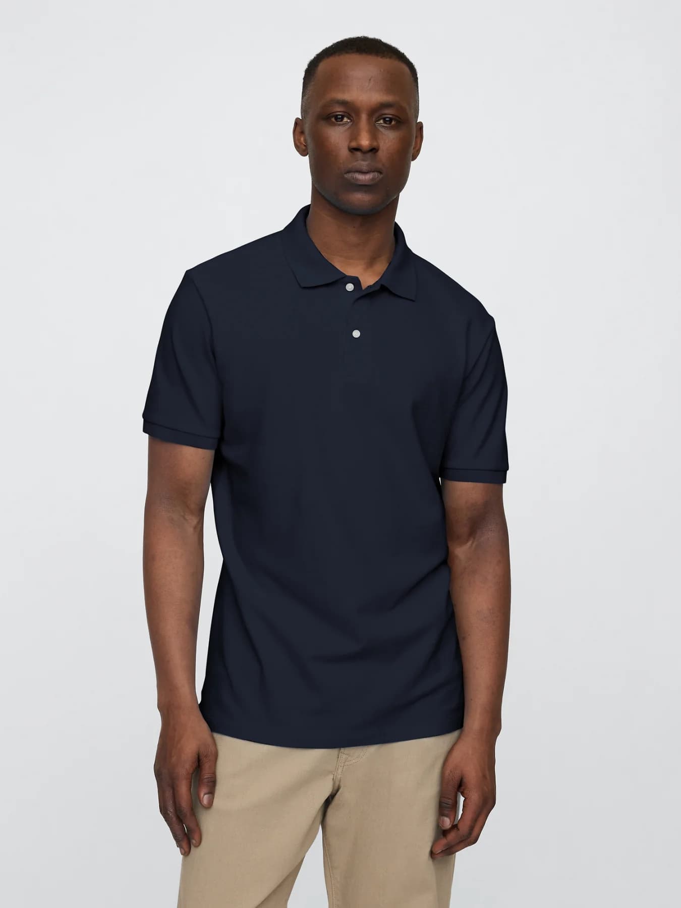 Men's Navy Casual Regular Fit Half Sleeves Polo Tshirt