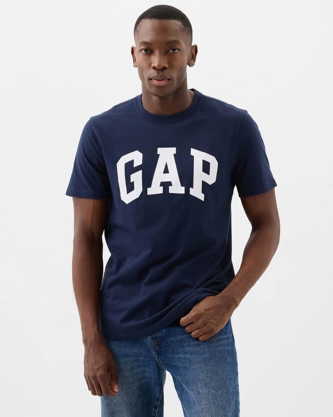 Men's Navy Casual Regular Fit Half Sleeves Tshirt
