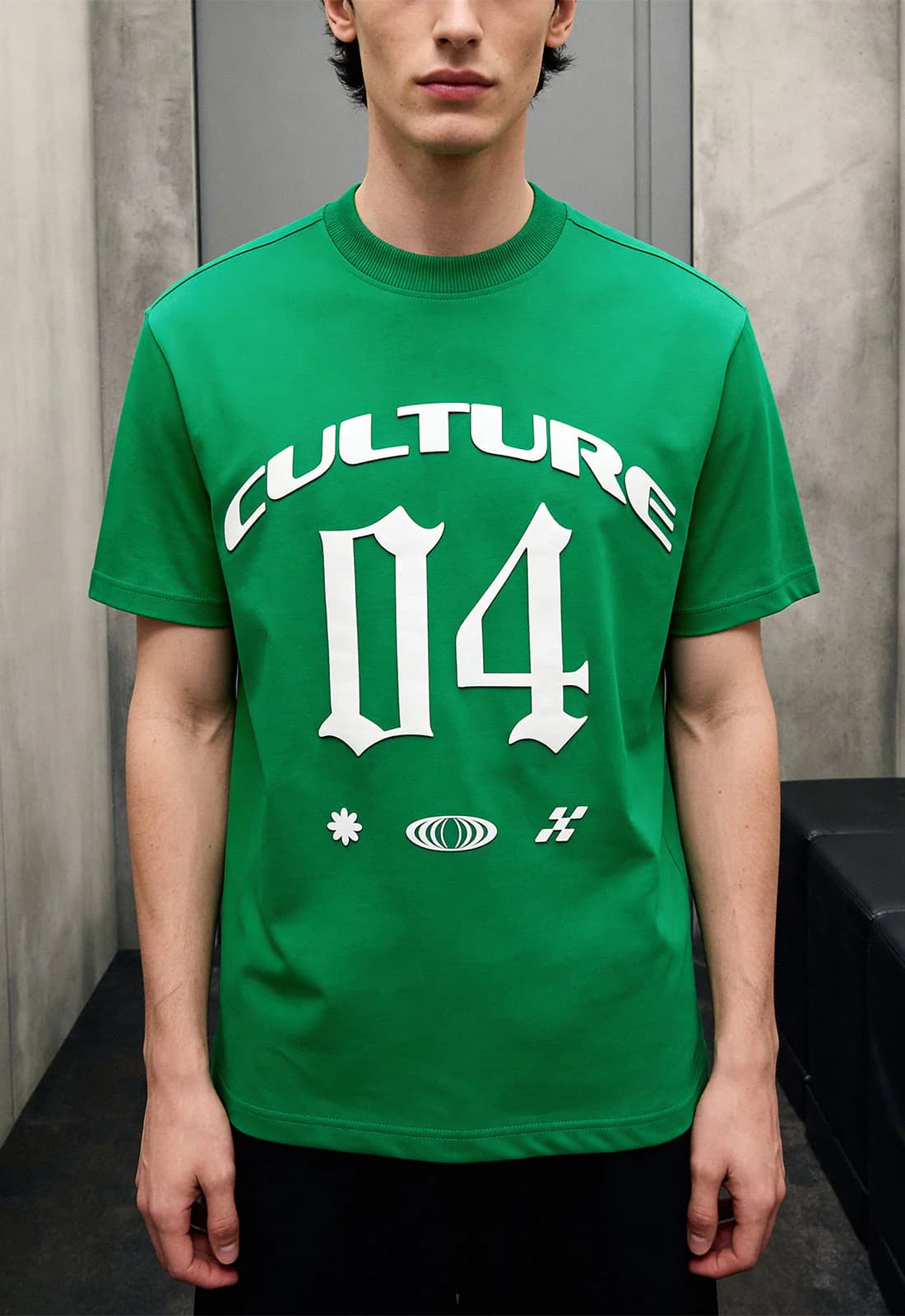 Men's Green Casual Oversized Fit Half Sleeves Cotton Tshirt