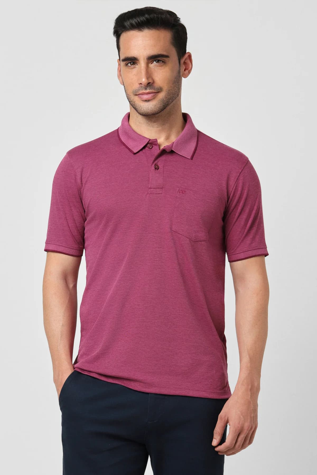 Men's Red Casual Half Sleeves Regular Fit Polo Tshirt