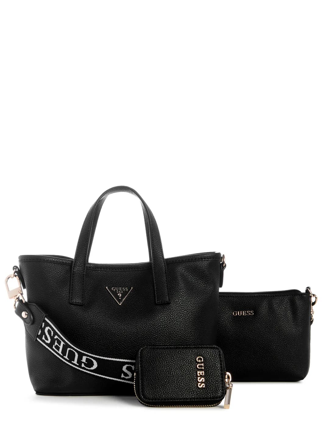 Women's Black Solid Latona Mini Tote Bag