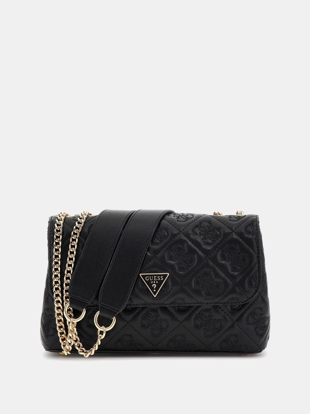Women's Black Quilted Adelasia Convertible Flap Crossbody Bag
