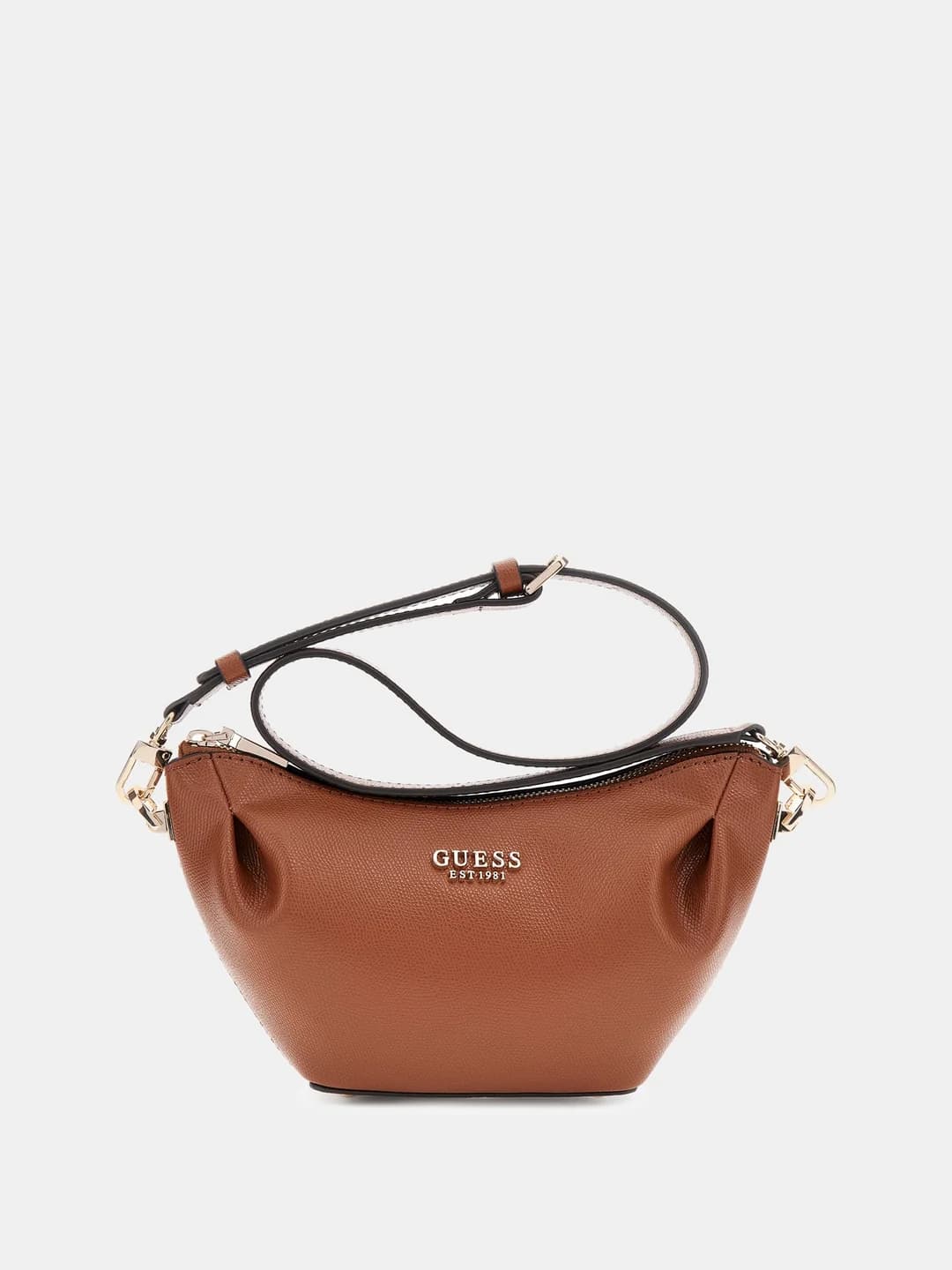 Women's Brown Solid Amorette Top Zip Shoulder Bag