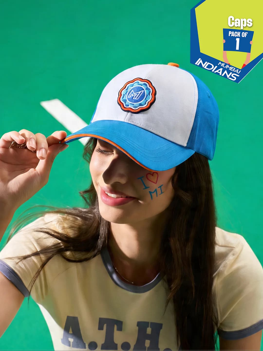Hexafun x MI Unisex Dark Blue & White Subtle Noise Velcro Cap - Pack of 1