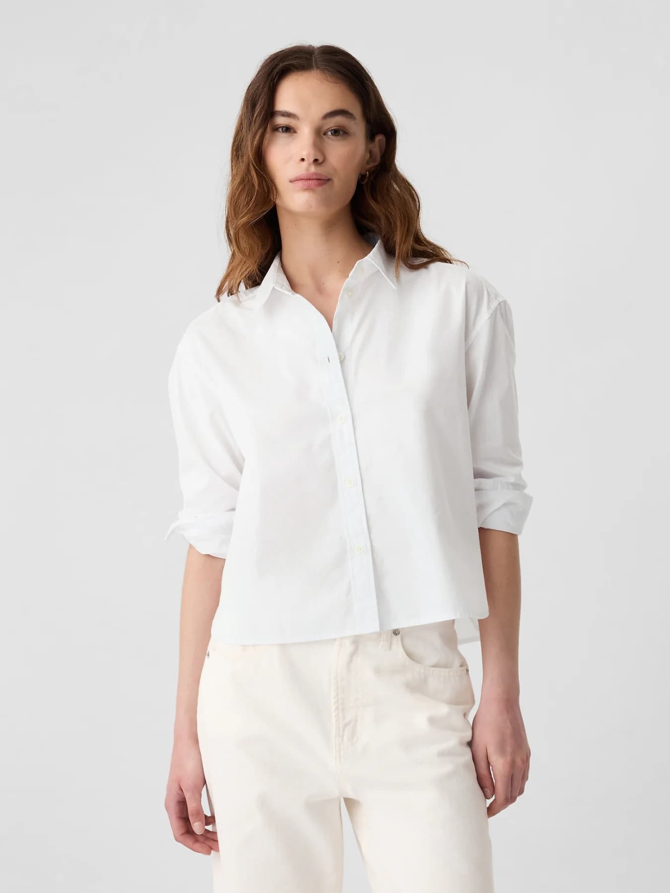 Women's White Casual Oversized Fit Full Sleeves Shirt