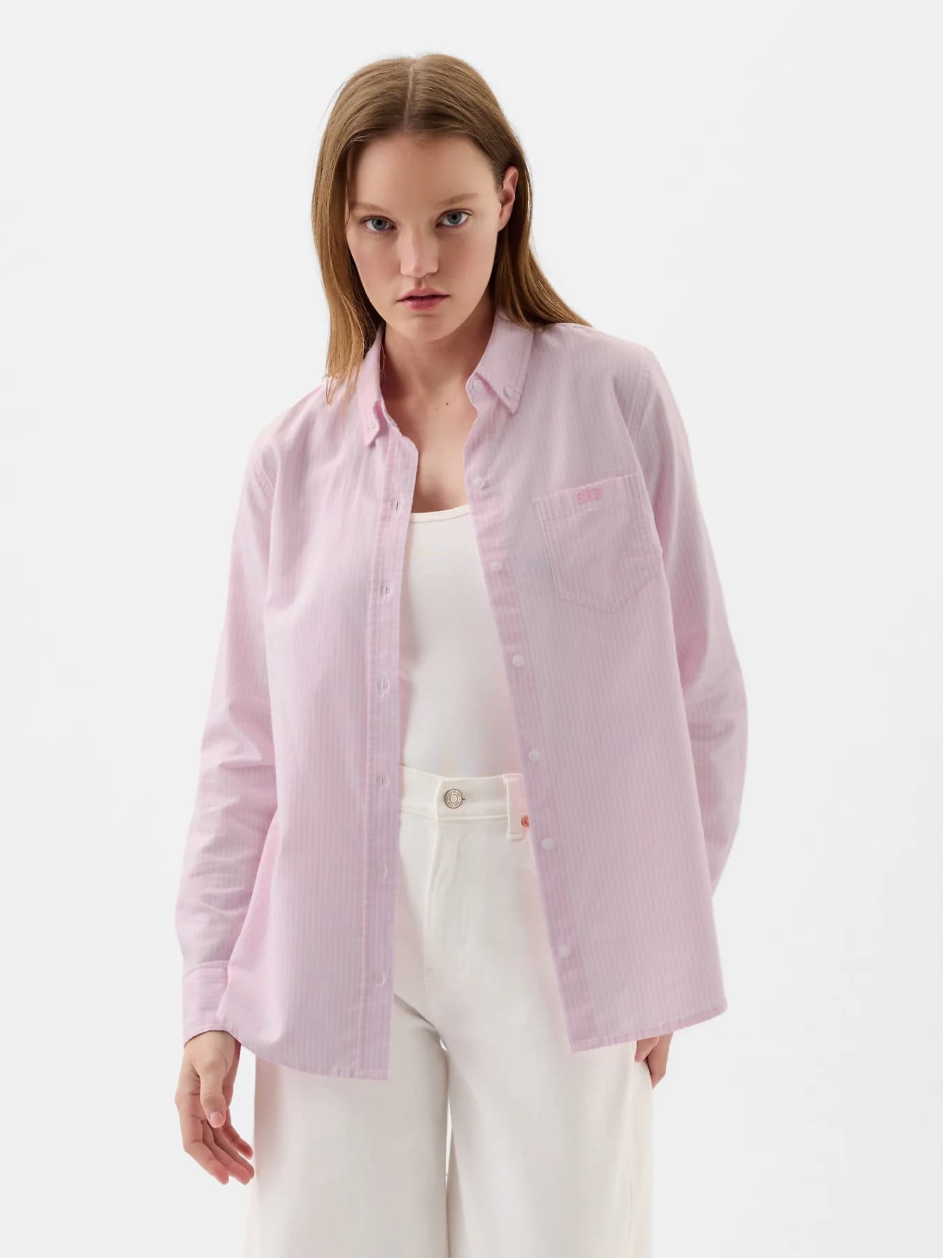 Women's Pink Casual Oversized Fit Full Sleeves Shirt