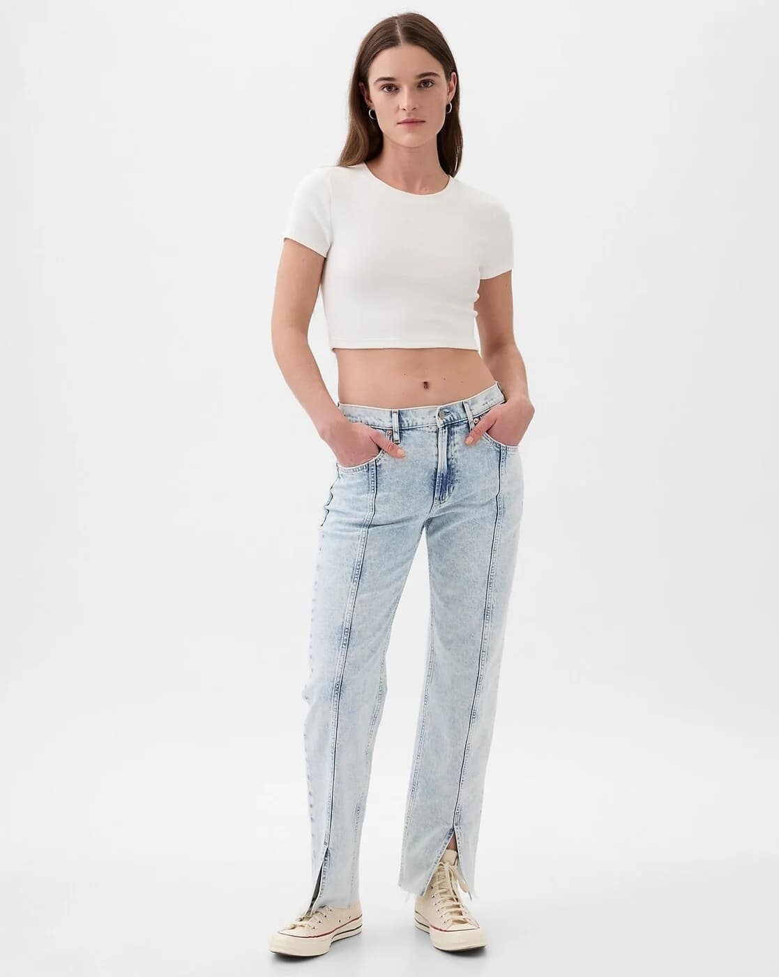 Women's Blue Casual Solid Baggy Fit Mid Rise Jeans