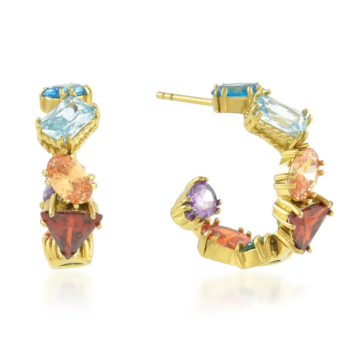 Women's Multicolor Chromatic Cascade Hoops