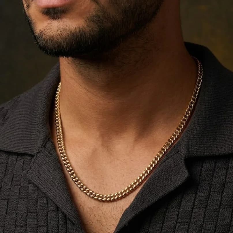 Men's Gold Raw Edge Chain