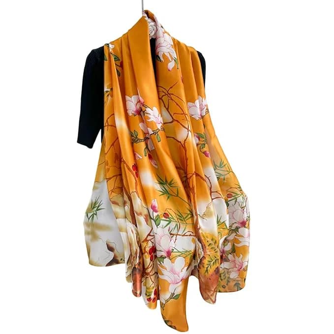 Women's Multicolor Printed Satin Scarf