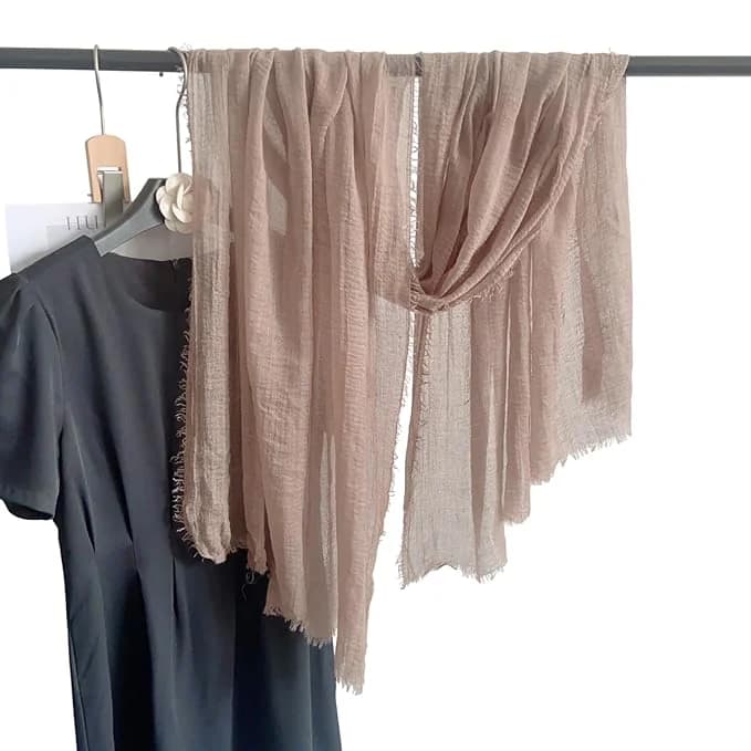 Women's Brown Solid Cotton Scarf
