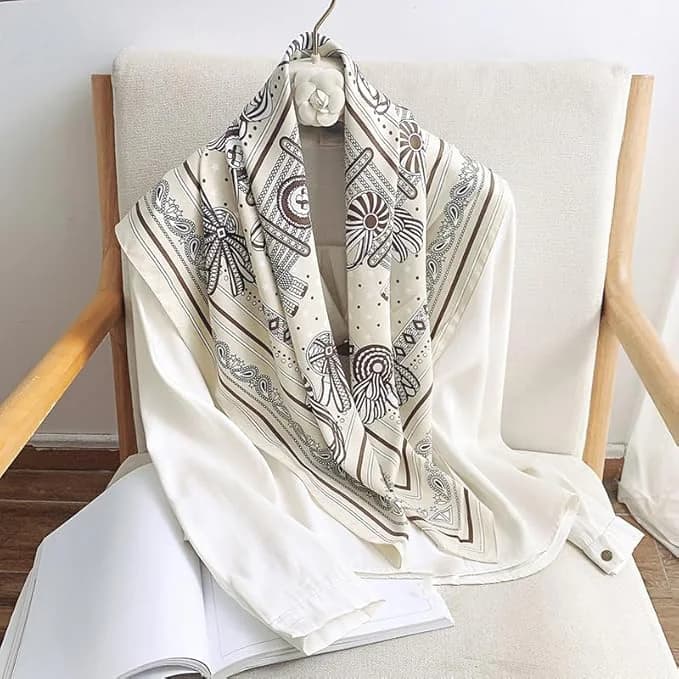 Women's Multicolor Printed Satin Scarf