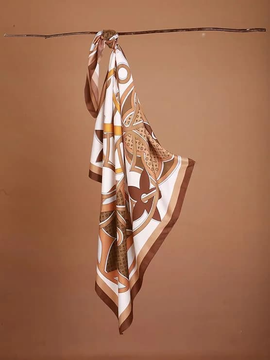 Women's Multicolor Printed Satin Scarf