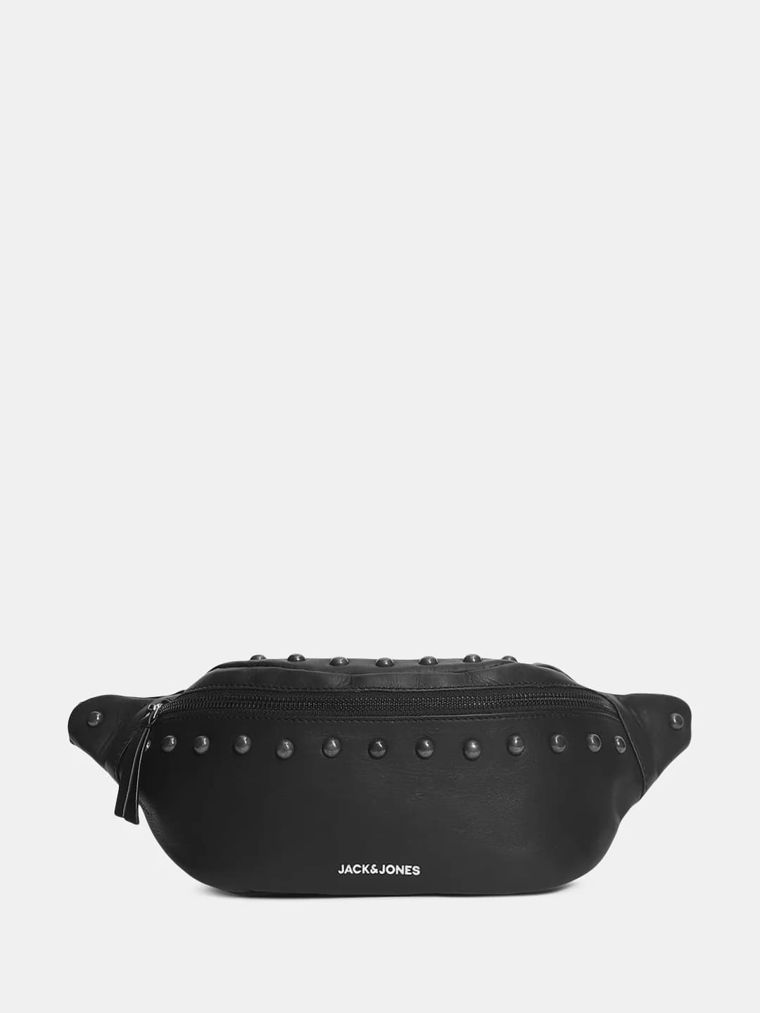 Men's Black Studded Leather Chest Pack