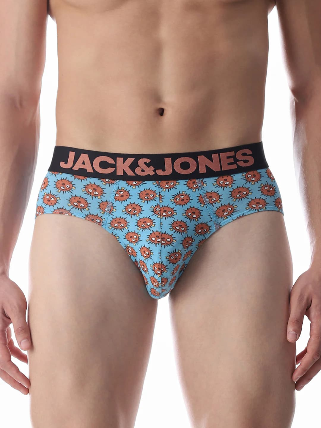 Men's Blue Casual Printed Brief