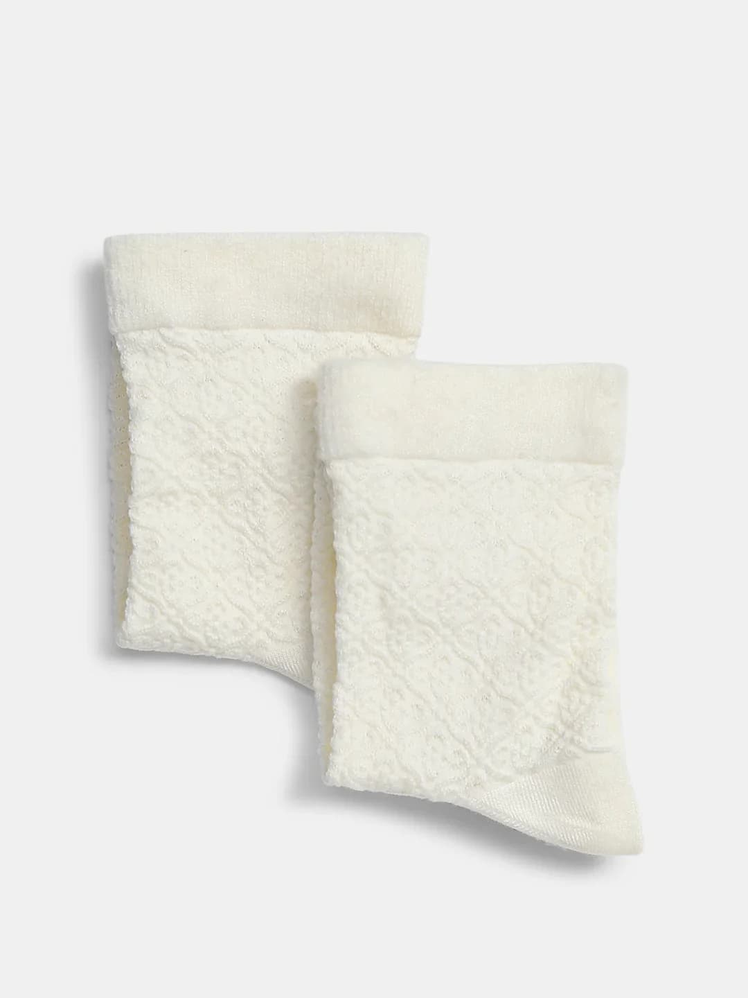 Men's White Casual Textured Socks - Pack of 2