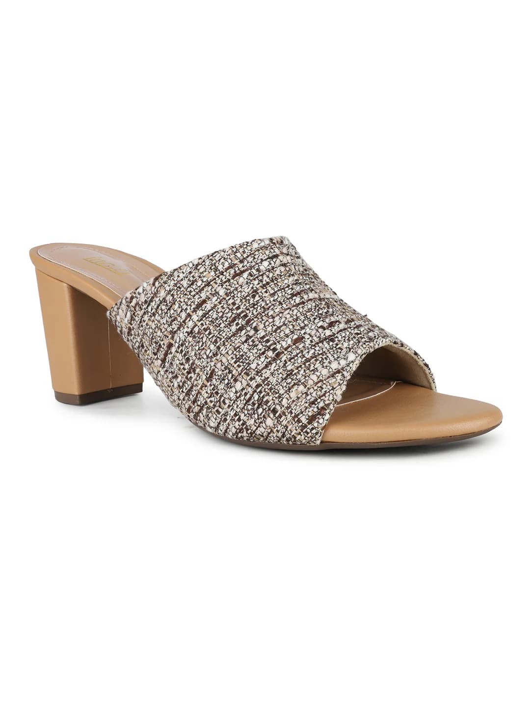 Women Beige Casual Round Toe Solid Pump Heels