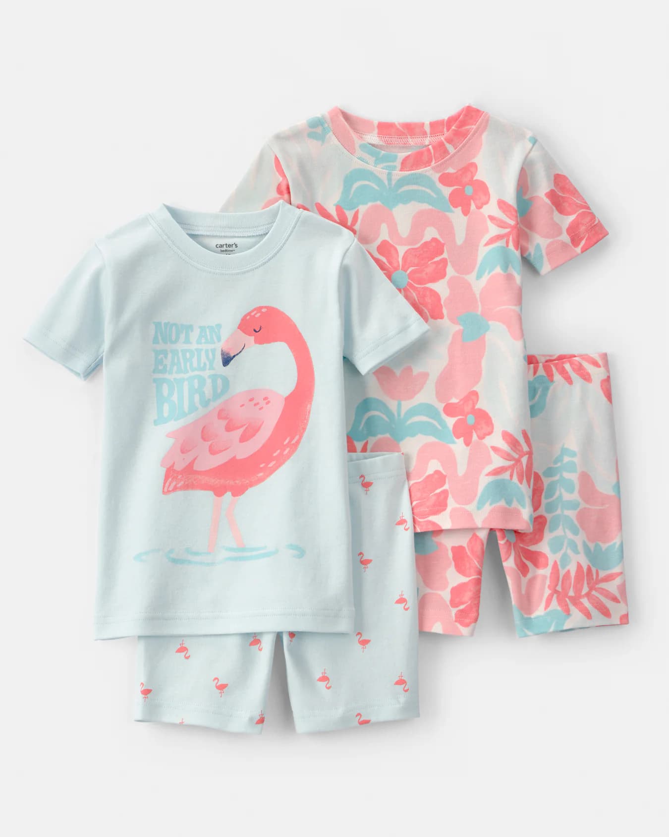 Baby Girl Multicolor Sp26 Cotton Flamingo Clothing Set 4 Piece