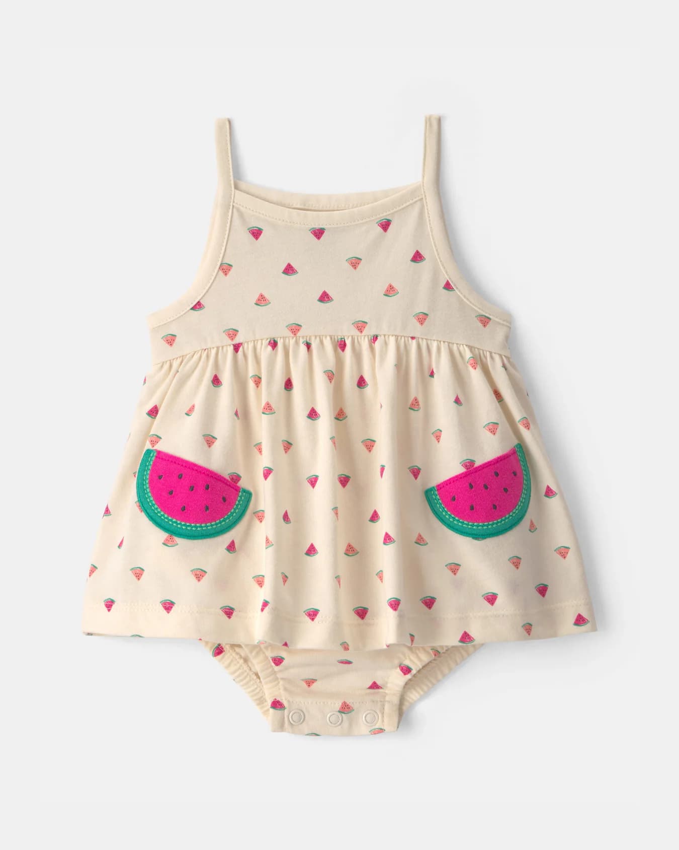 Baby Girl Cream Watermelon Bodysuit Dress