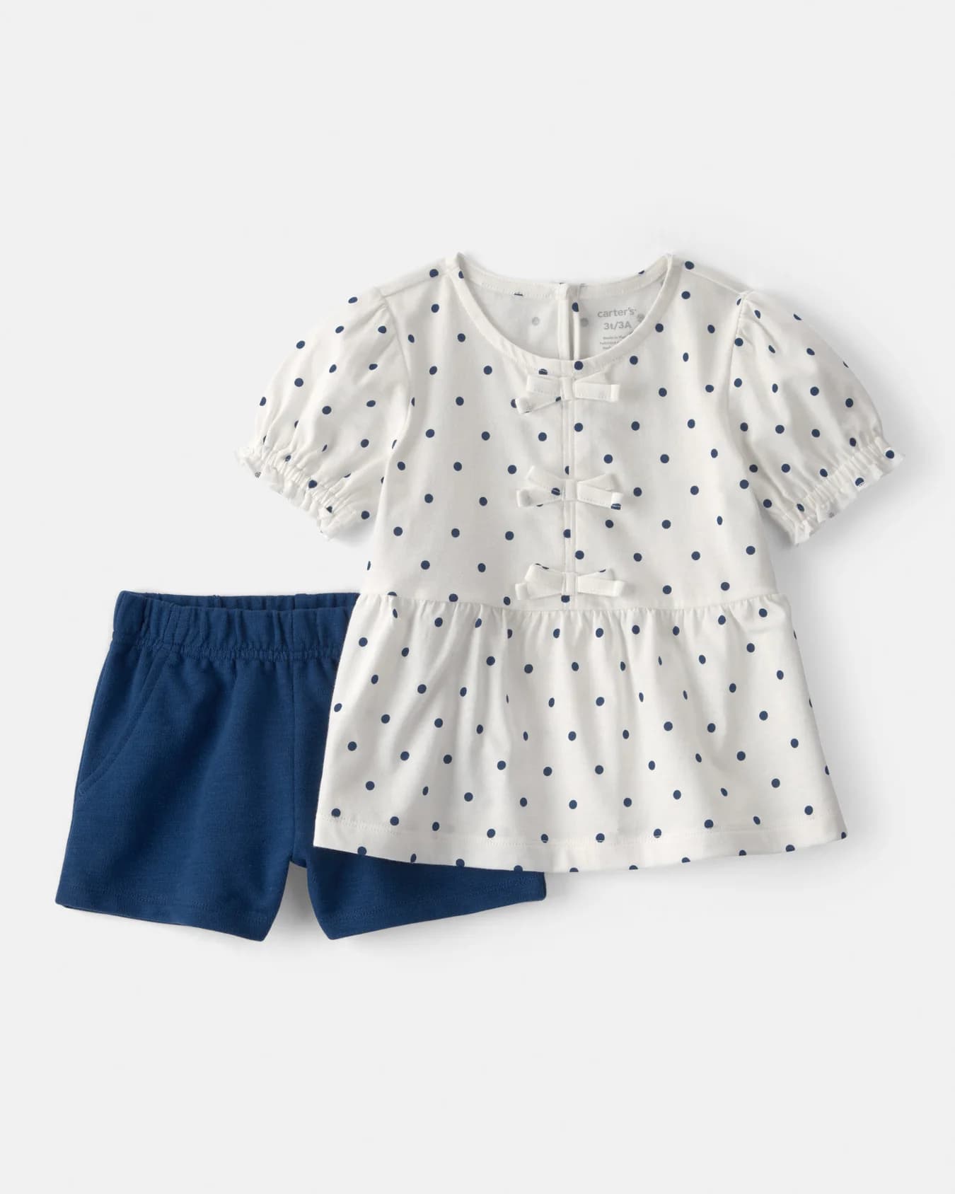 Toddler Girl Assorted Polka Dots Top and Short 2-Piece Set
