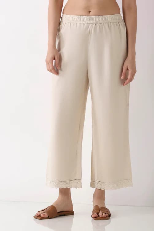 Women's Natural Cotton Straight Palazzos