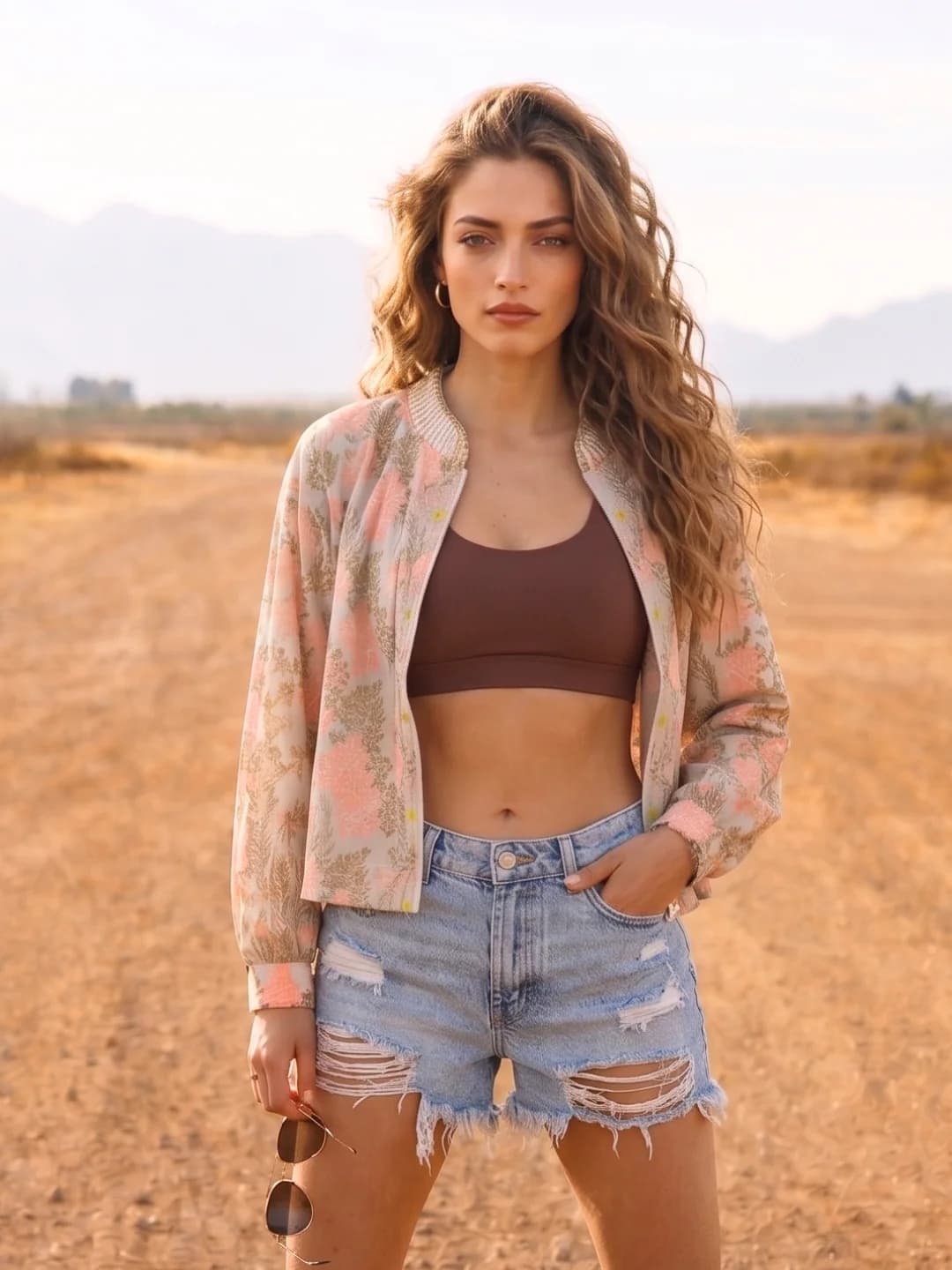 Women's Pink Casual Printed Summer Jacket