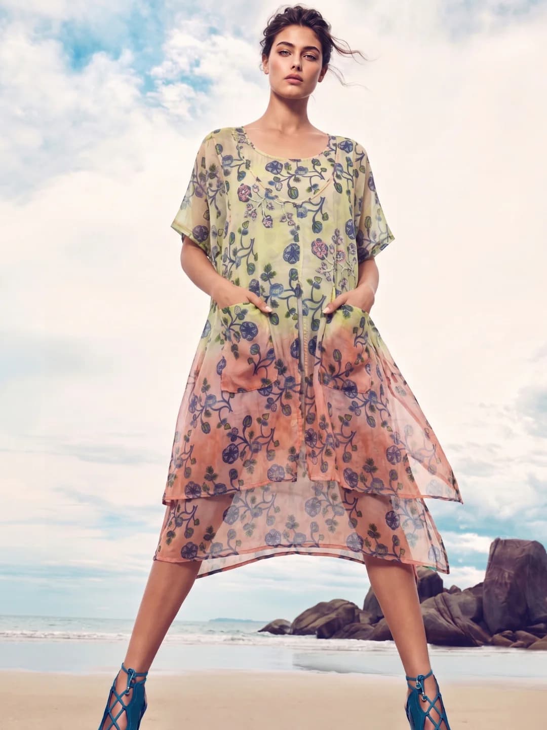 Women's Multicolor Casual Half Sleeves Printed Top