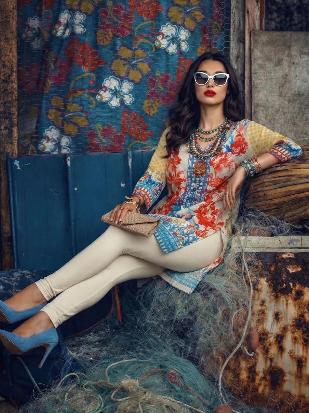 Women's Multicolor Casual Regular Fit Printed Full Sleeves Kurti