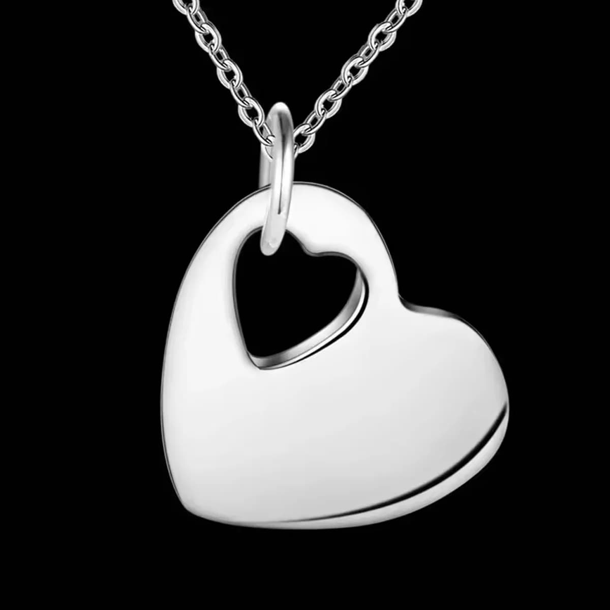 Women's Sterling Temperament Soft Heart Zircon Pendant